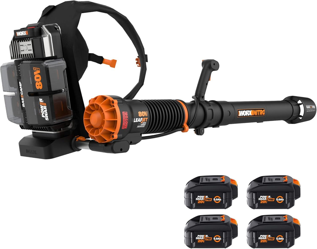 Backpack Leaf Blower, 80V Electric Blower for Heavy-Duty Tasks, WG572 | Brushless, 800CFM & 150MPH Airflow, Sonic