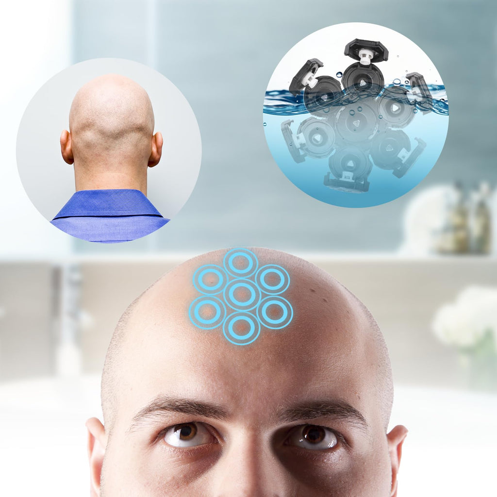 7 Men's Electric Shaver Replacement Heads + 1 Cleaning Brush