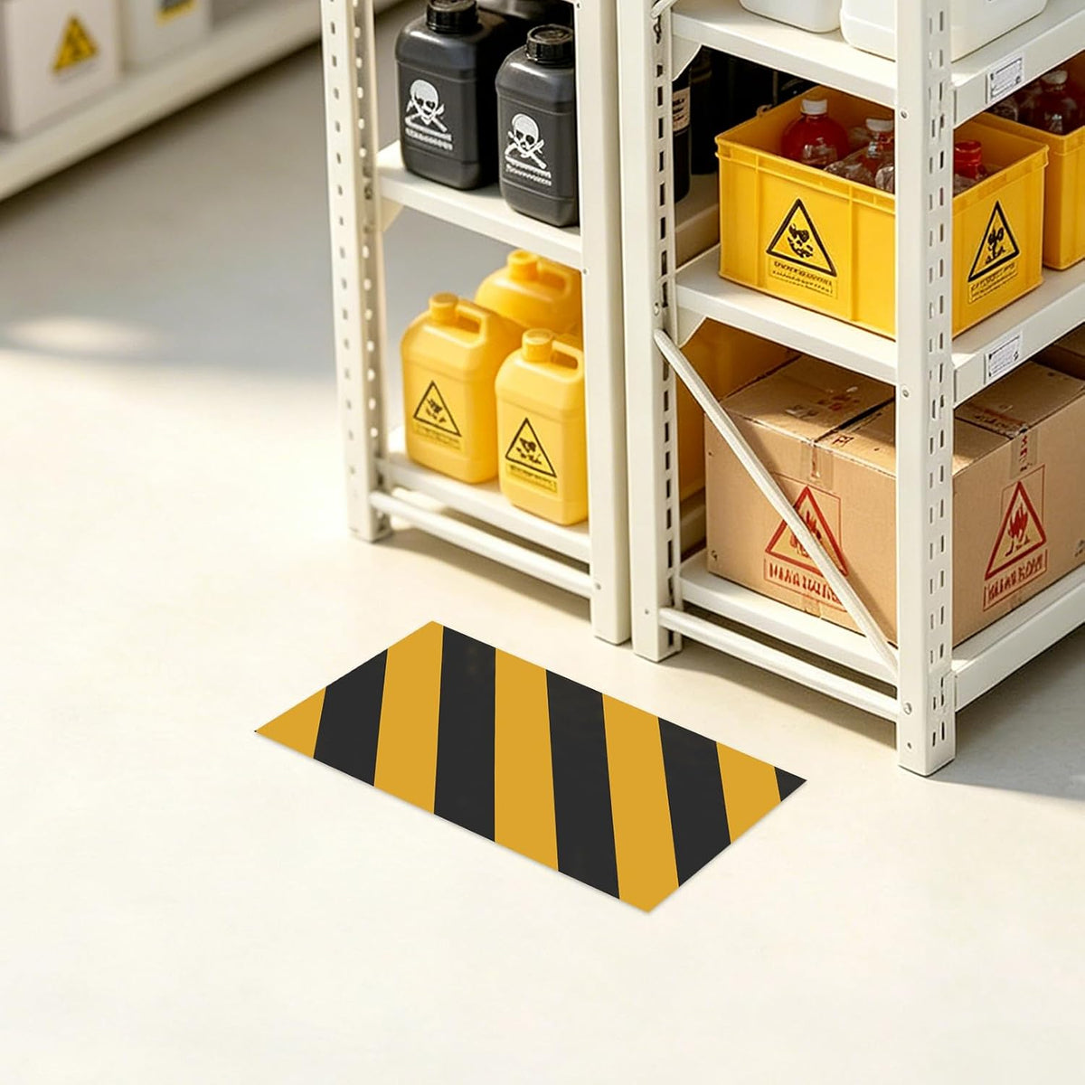 Security Warning Tape 6 Pack Black Yellow Floor Marking Tape for Warehouse