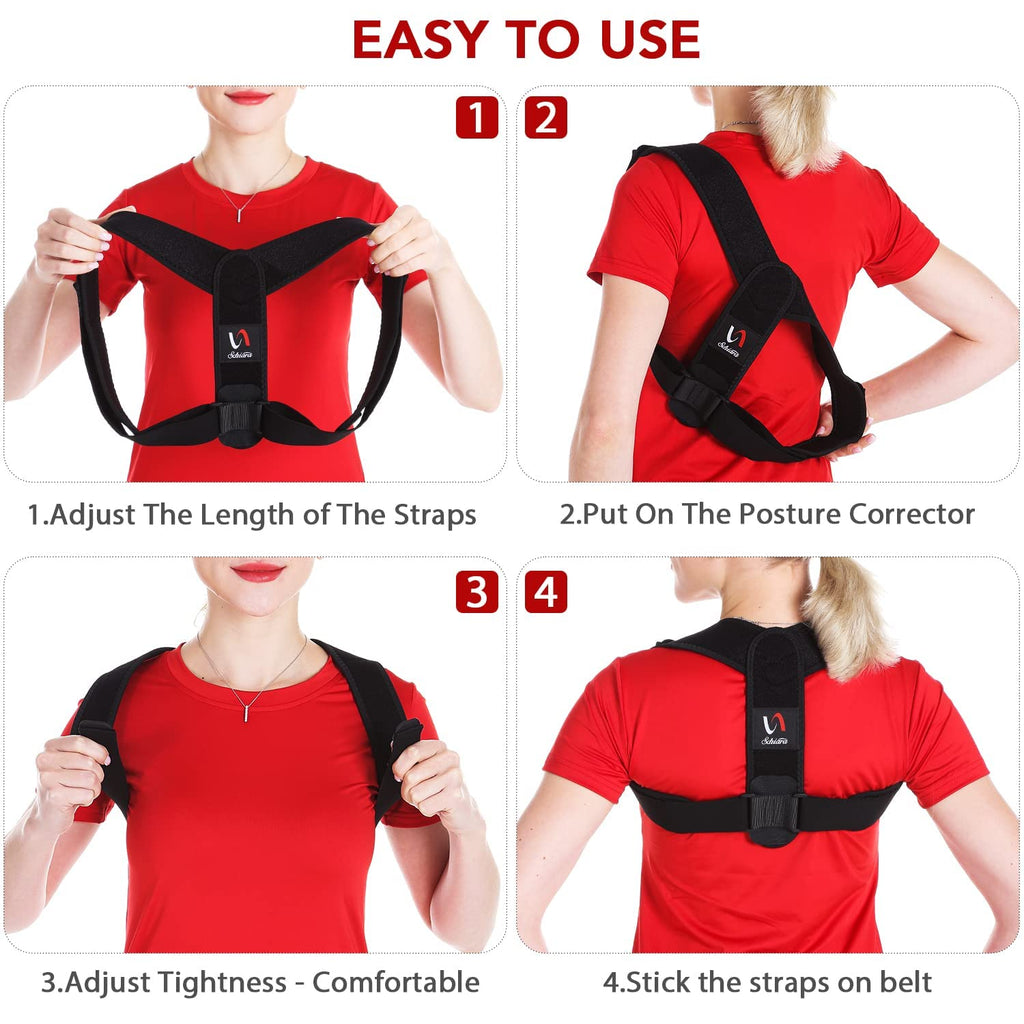 Posture Corrector for Men and Women, Comfortable Upper and Back Brace, Adjustable Back Support for Back, Shoulder and