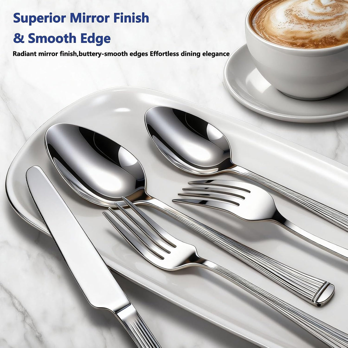 60Piece Hammered Silverware Set,Stainless Steel Flatware Set for 12