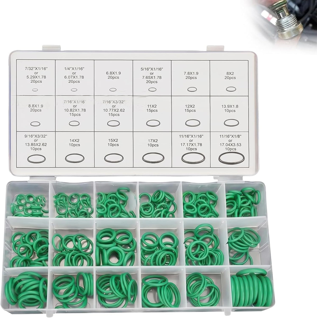 270PCS Seal Gasket Washer,AC Compressor Seal O-Ring Assortment Kit