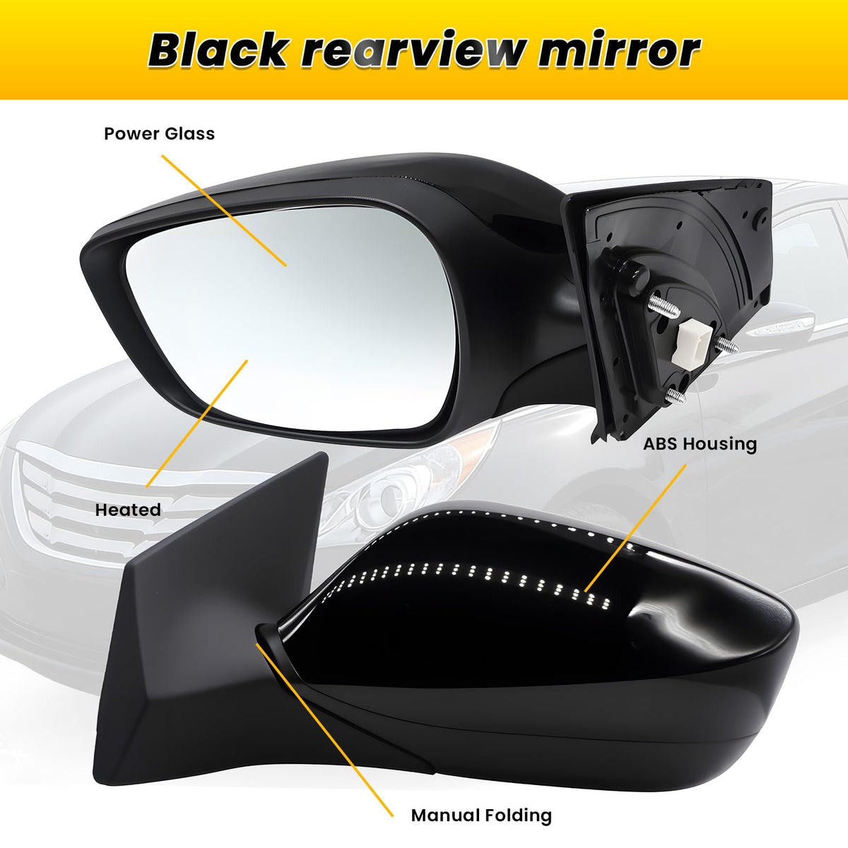 OsyphereX Left Side Mirror Assembly Compatible with Elan-tra 2011-2013 5Pin