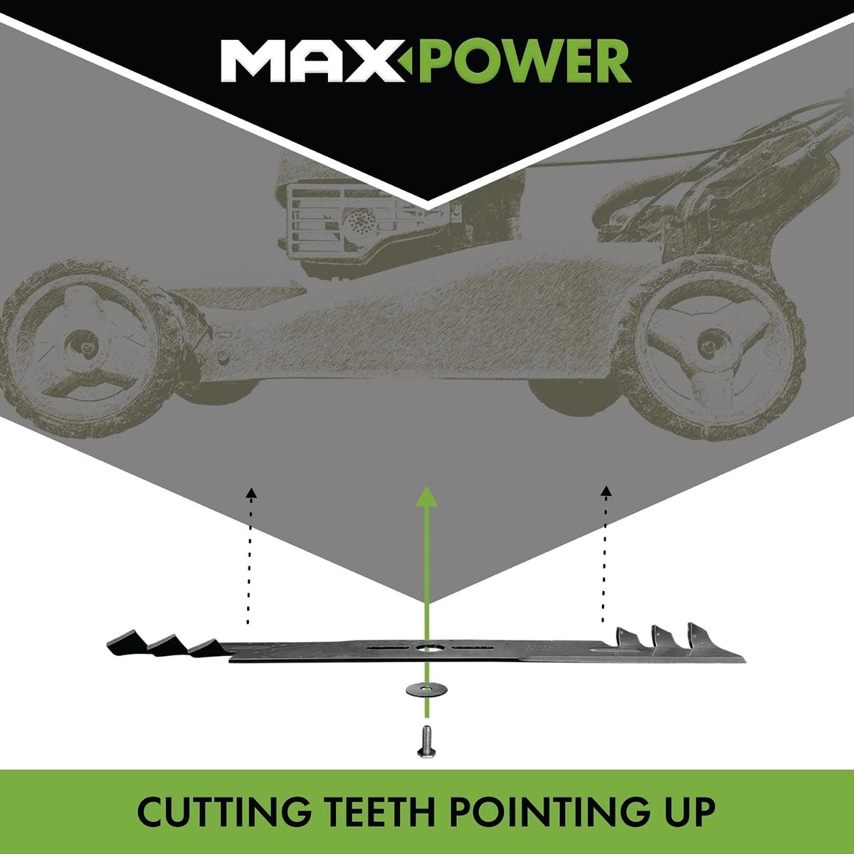 MaxPower 561738XB USA MADE 3 Blade Commercial Mulching Set
