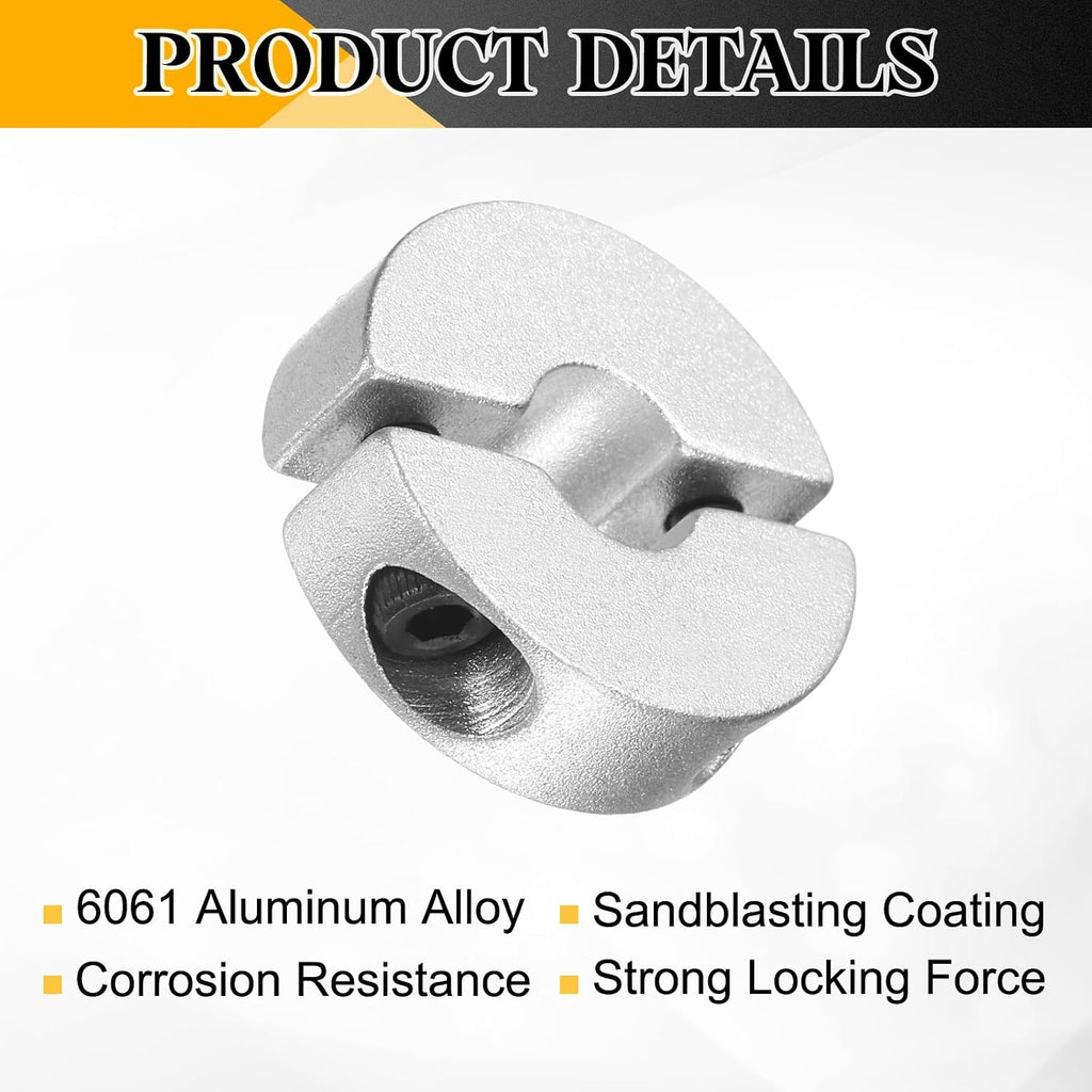 uxcell 6 Pcs Double Split Shaft Collar, 8mm Bore 25mm OD, 6061 Aluminum