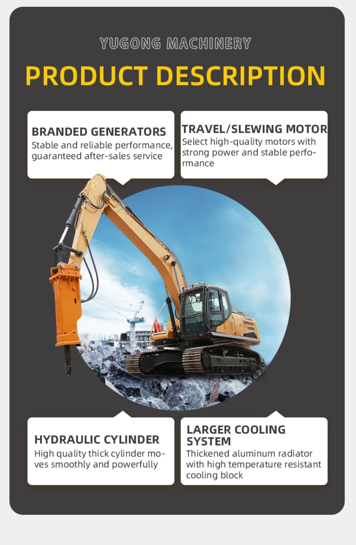 Heavy Duty Excavator Large Excavator Construction Hydraulic Excavator