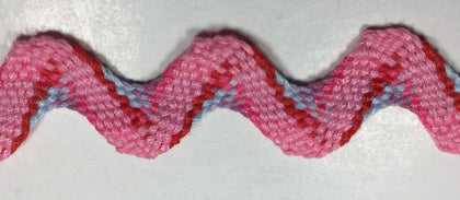 3/4" Novelty RIC Rac Zig Zag Trimming - 25 Yards - Color Options! (Pink Multi)