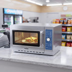 ETL Listed Commercial Microwave Oven Countertop with Dial Controls,1.2Cu Ft,Stainless Steel,1000w with 5 Power