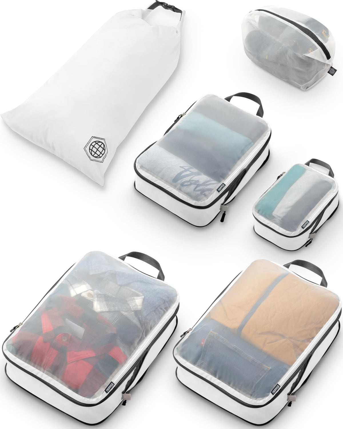 Large Compression Packing Cubes with Mesh 6-Piece Set