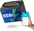12V100Ah Bluetooth LiFePO4 Battery, Deep Cycle Lithium Battery,15000 Charging Cycles, Lightweight Compact, Perfect