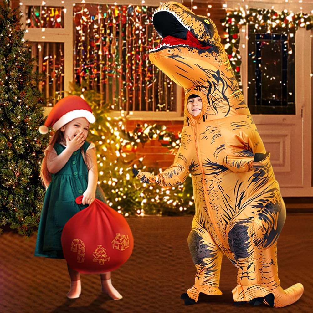 Inflatable Dinosaur Costume Kids Dinosaur Suit Blow up Full Body Dino Costume Boys Girls for Halloween Cosplay Party