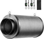 4" Pro Carbon Filter & Pre-Filter 264 CFM for Inline Fan, Black | Odor Smoke Control with Australia Virgin Charcoal
