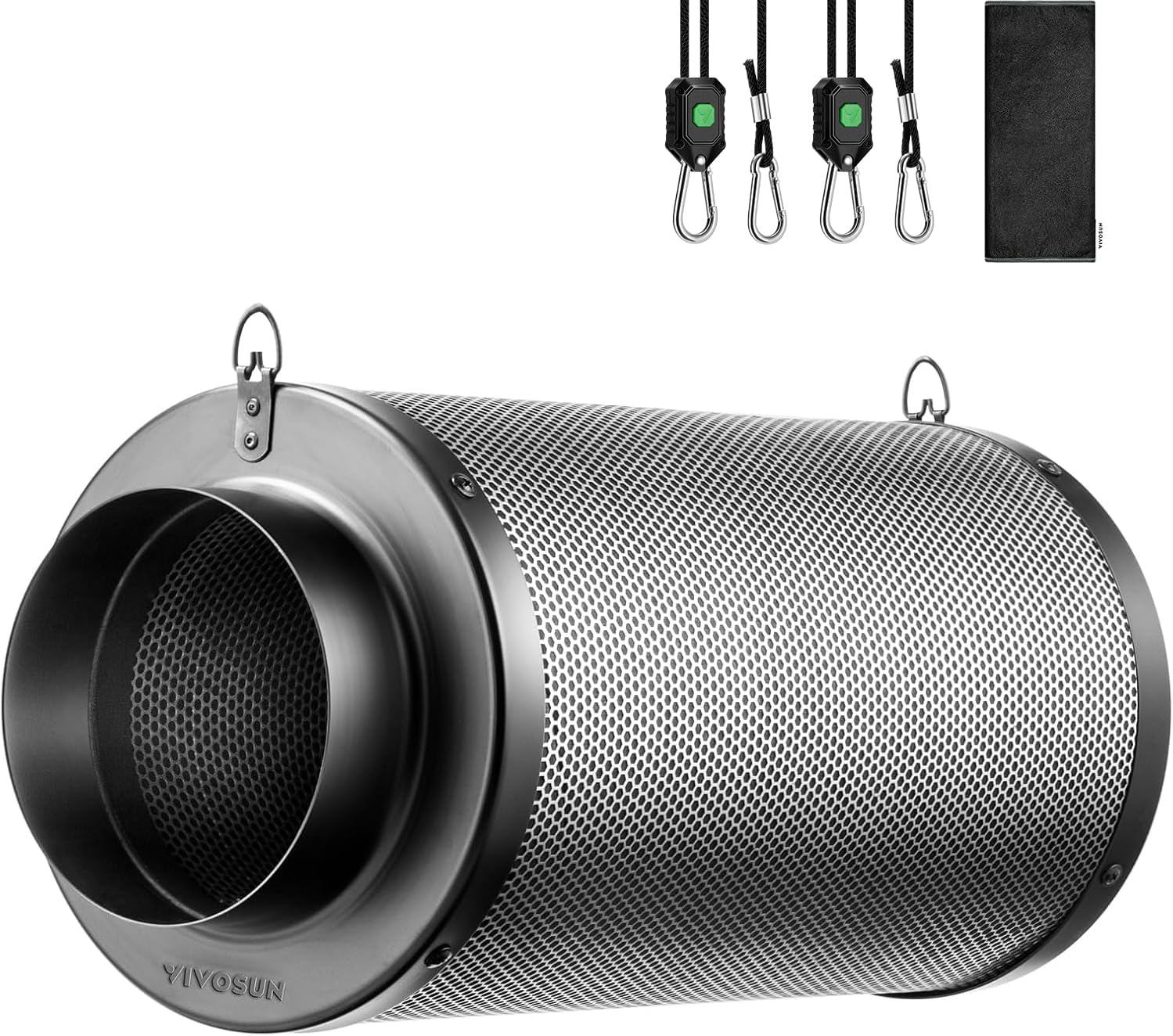 4" Pro Carbon Filter & Pre-Filter 264 CFM for Inline Fan, Black | Odor Smoke Control with Australia Virgin Charcoal