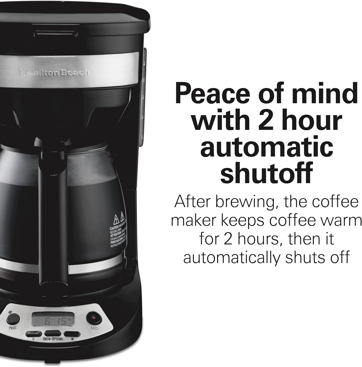 12 Cup Programmable Drip Coffee Maker | Regular & Bold Brew Options | Auto Pause and Pour | Glass Carafe | Black with