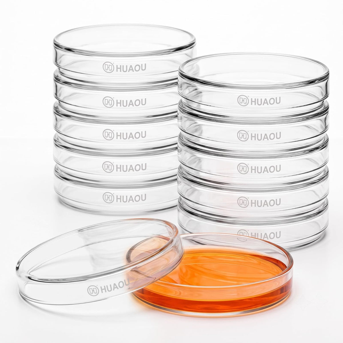 10pcs 90mm Glass Sterile Petri Dishes with Lids