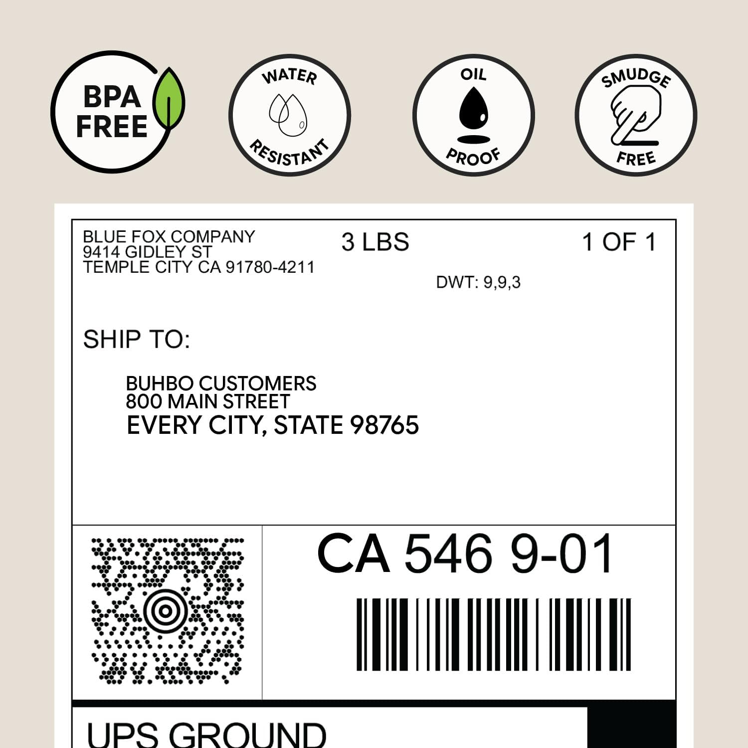 Direct Thermal Labels - 4 x 6 inch - White, 500 Labels | 1 Fanfold Stack, Perforated, BPA Free, Paper Material