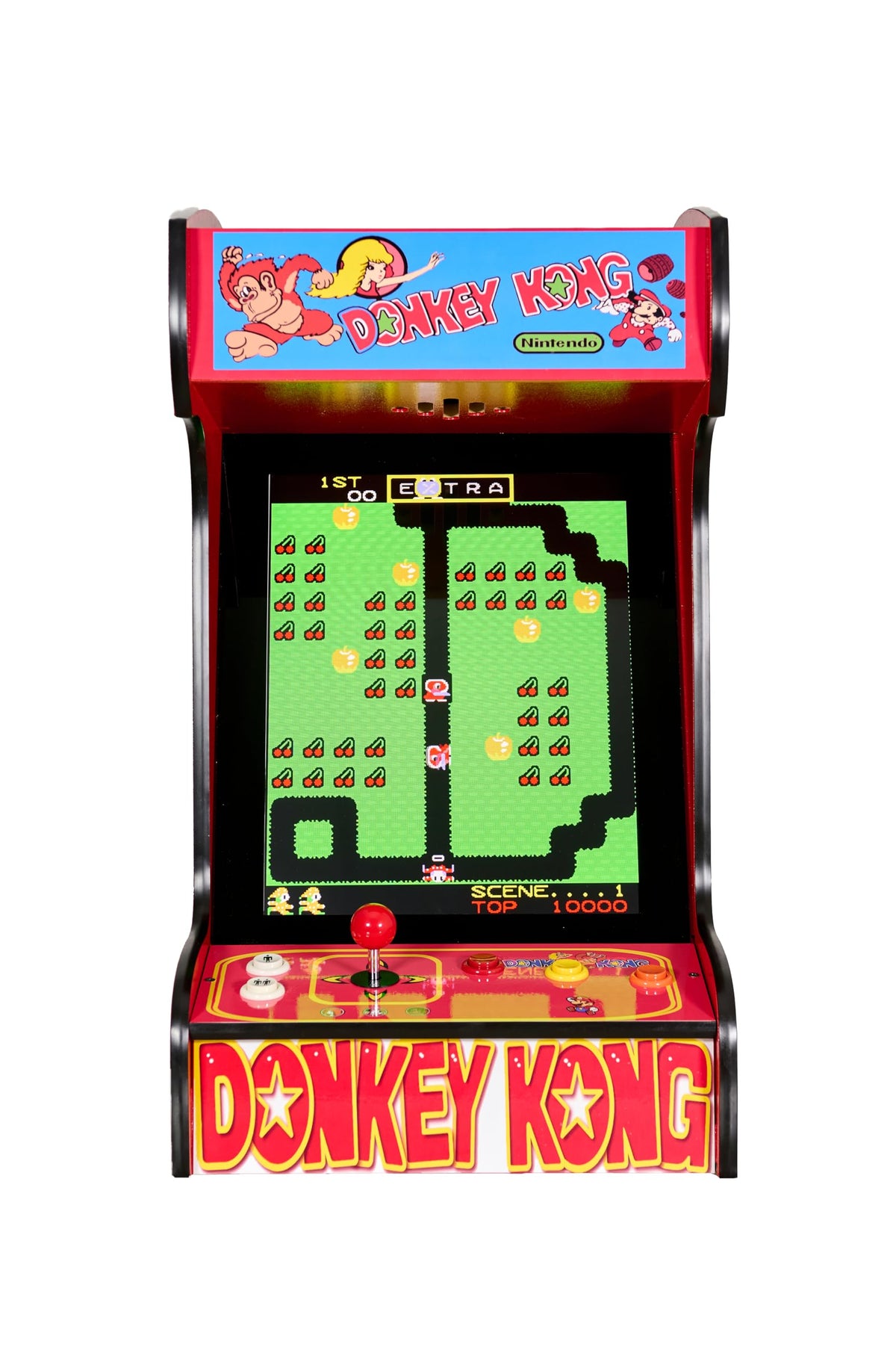 Classic Home Arcade Machine - 60 Retro Games - Tabletop and Bartop - Full Size LCD Screen, Buttons and Joystick (Red)