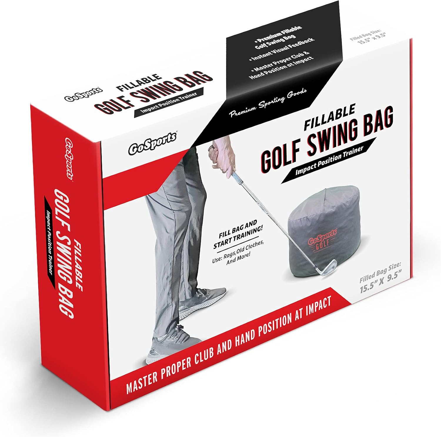 Golf Swing Impact Bag Trainer – Fix Slice & Hook, Improve Ball Striking & Compression, Golf Swing Trainer Aid for