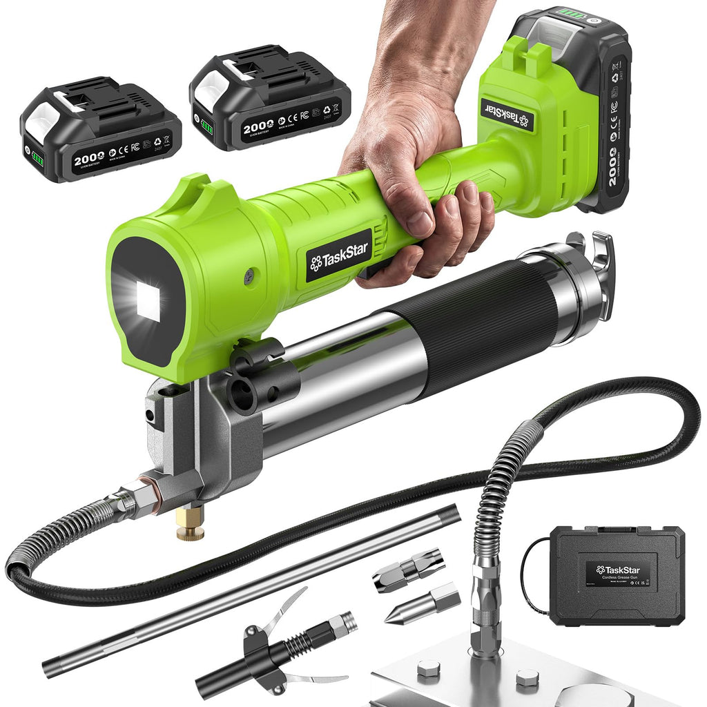 TaskStar Electric Grease Gun with Lock-On Trigger for Effortless Greasing