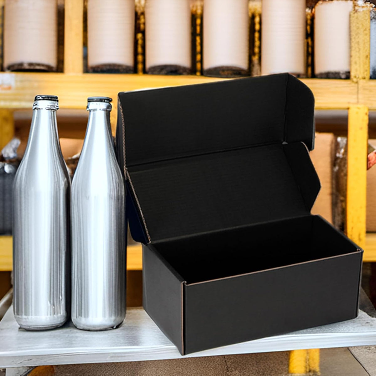 Black Shipping Boxes 10x4x4 Inches, 20 Pack