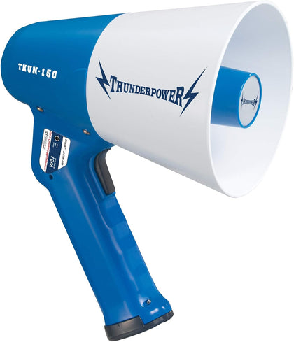 THUN150 Extra-Loud Megaphone Speaker – 600-Yard Range Bullhorn Megaphone with Siren & Voice Modes – 15W Loud Speaker