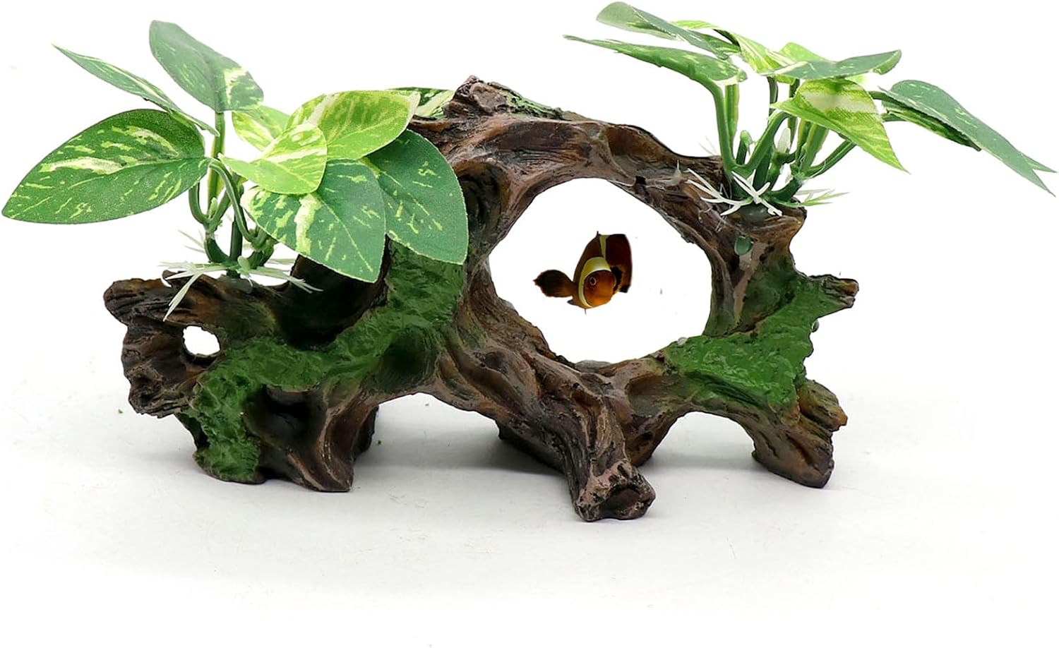 Fish Tank Decorations Artifical Driftwood Cave Aquarium Decor Ornaments Silk Aquarium Plants for Betta Fish Tank