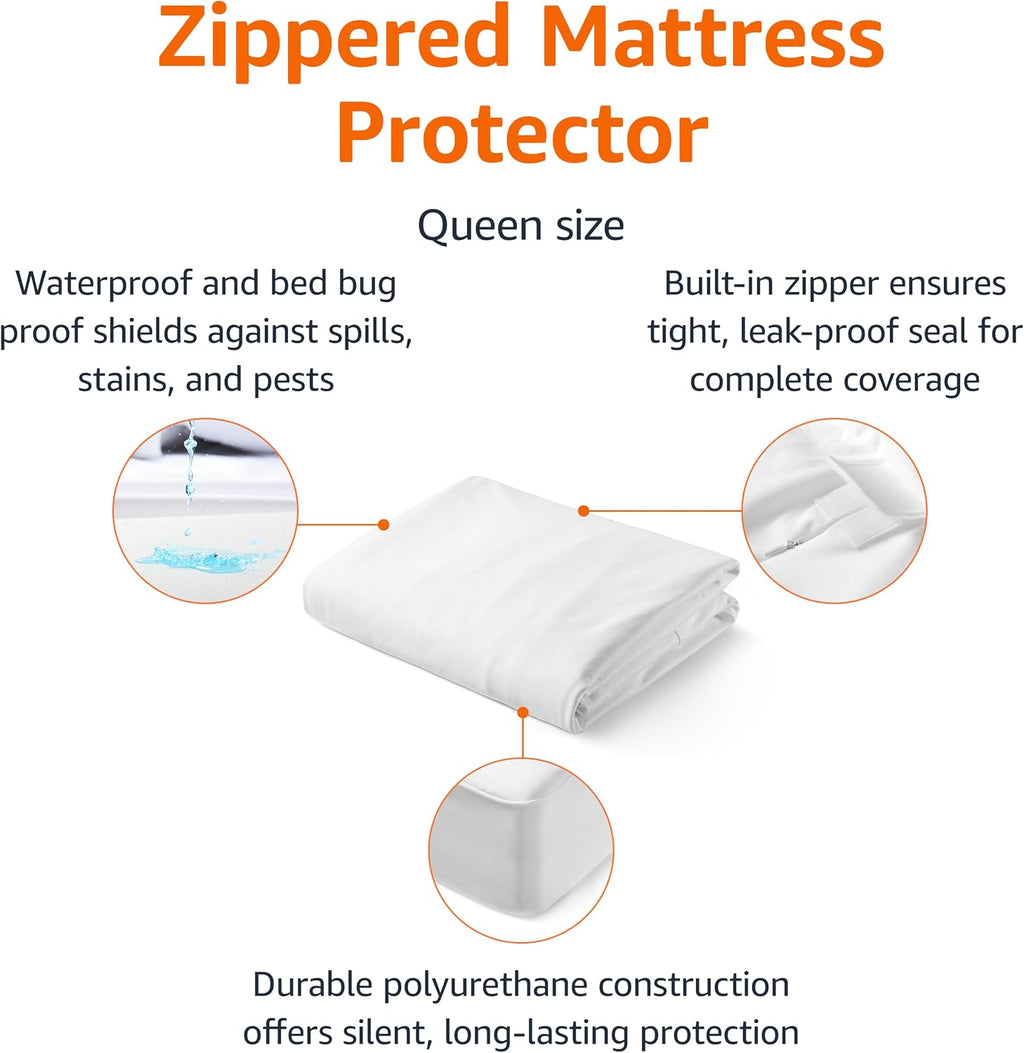 Zippered Mattress Encasement - Waterproof, Queen