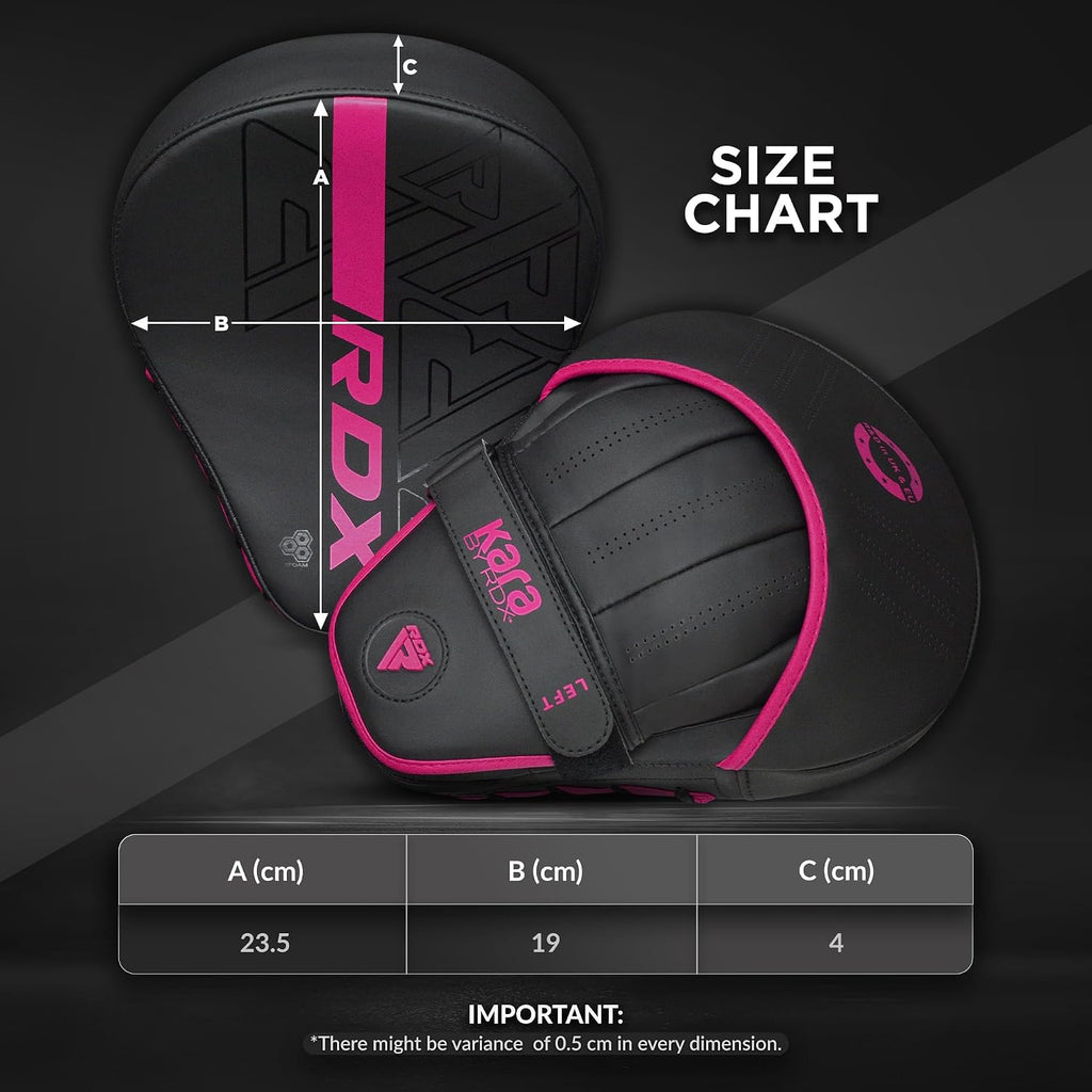Boxing Pads and Bag Gloves Set, Maya Hide Leather Kara Hook and Jab Training Pads, Curved Focus Mitts for MMA, Muay