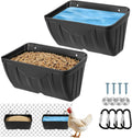 Chicken Feeder Waterer,Hanging Goat Feeders,5 Quart*2 Pack,Feeder Trough for Sheep Duck Poultry Dog, Fence Feeder