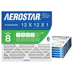 Air Filter 12x12x1 MERV 8 AC Filter, HVAC, Furnace Filter, 6 Pack