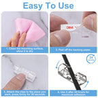 TidyHelper Adhesive Cable Clips Clear (60PCS, M), Indoor/Outdoor