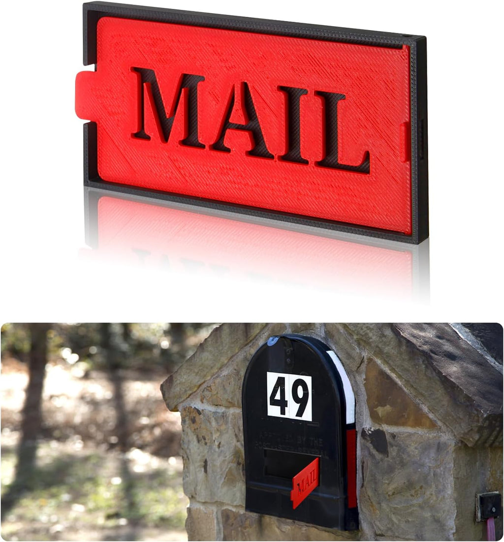 Mailbox Flag Replacement Kit for Brick & Stone Mailboxes | Red All-Weather Plastic Flag for Front Wall Mount