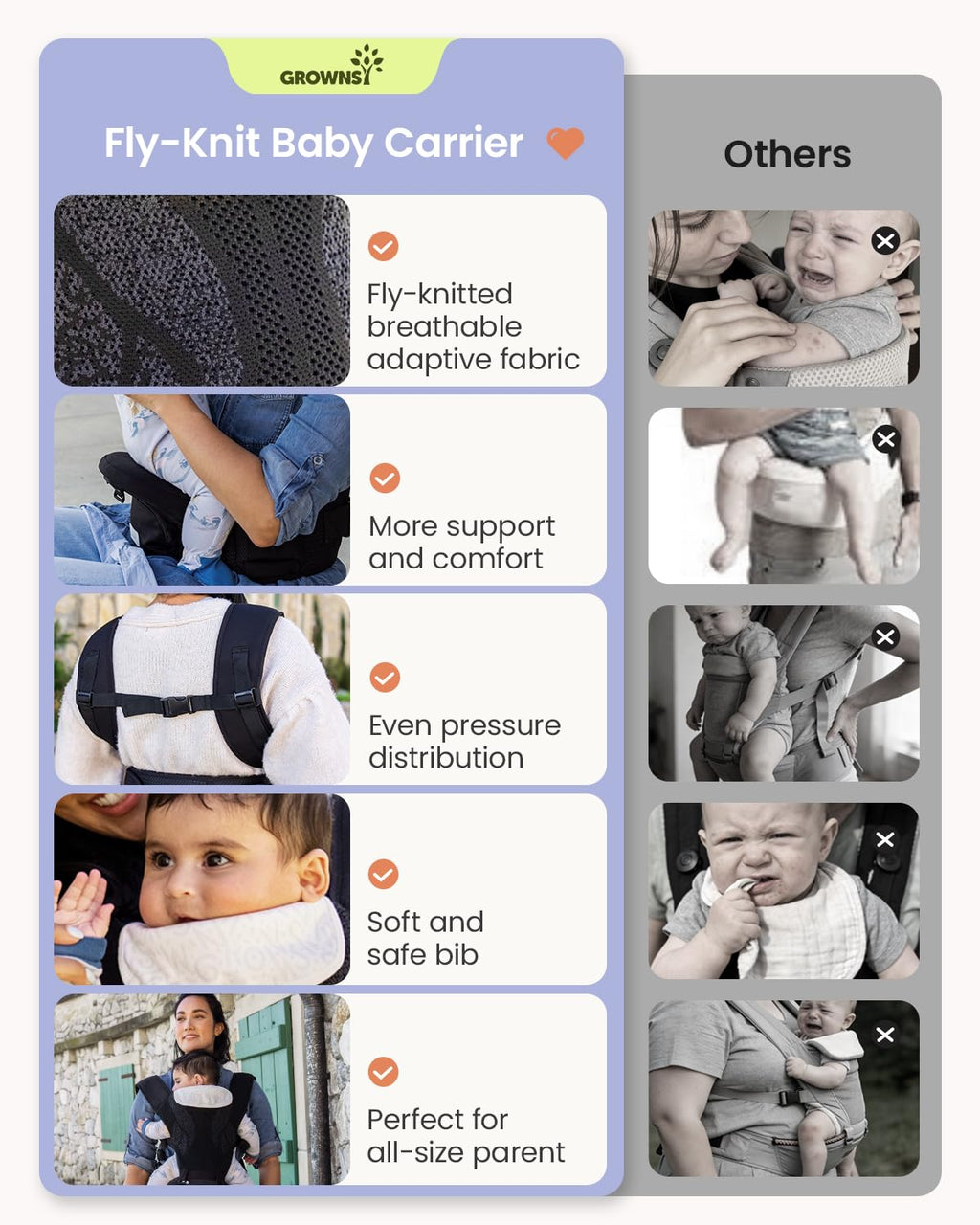 Safety-Certified 3D Knit Baby Carrier Newborn to Toddler, Black | Ultra Breathable, Flexible Fit, Plus Size Friendly