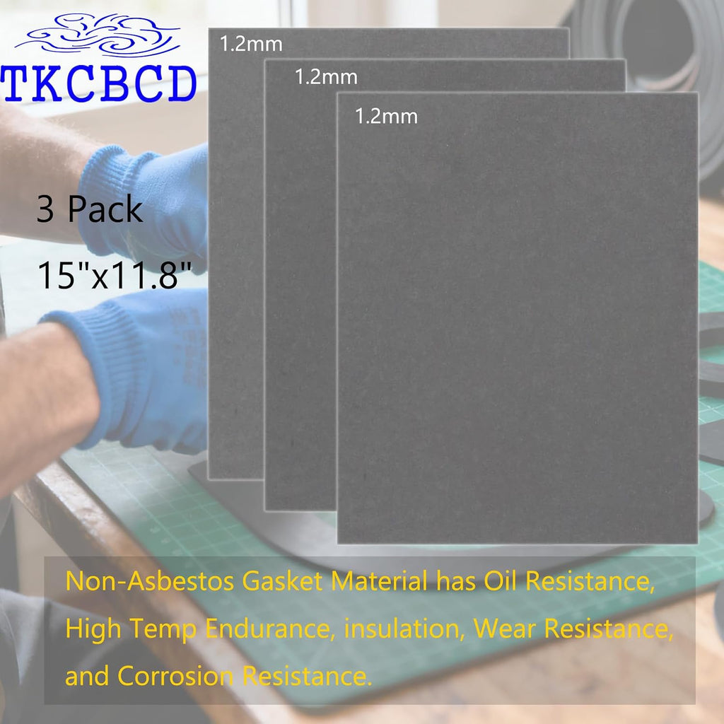 1.2mm 15"x11.8"Non Asbestos Gaskets Materials Sheet Set 3 Pack