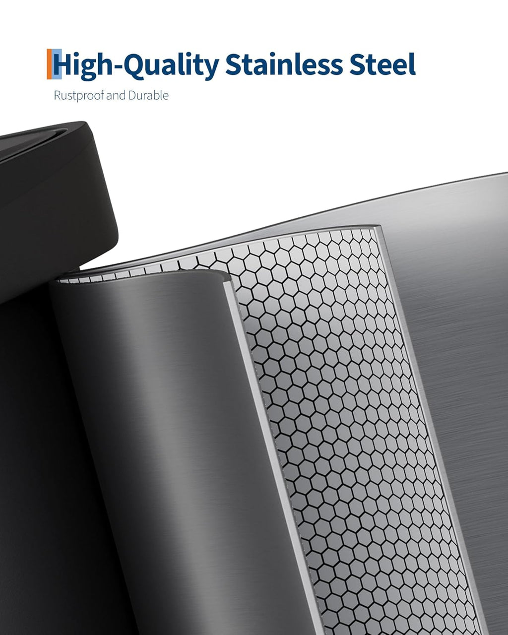 13 gal / 50 L Stainless Steel Trash Can with Lid, Large Garbage Can for Kitchen, Rustproof Step-on Kitchen Metal