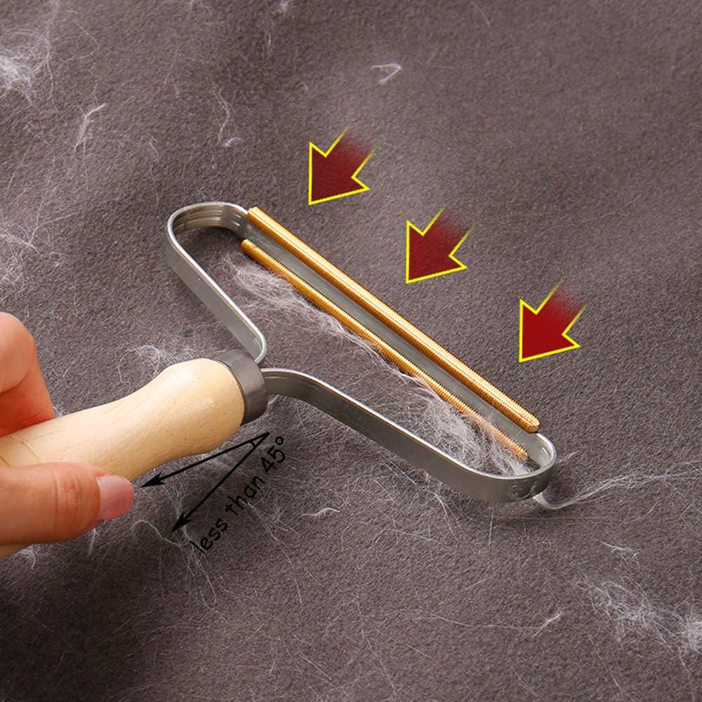 Portable Lint Remover, Fuzz Shaver - Reusable Double Sided Travel Brush for Removing Lint Pet Hair Dust in Clothes