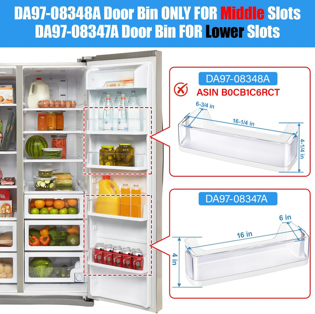 UPGRADED DA97-08347A Refrigerator Door Shelf Bin Replacement-Bottom Side