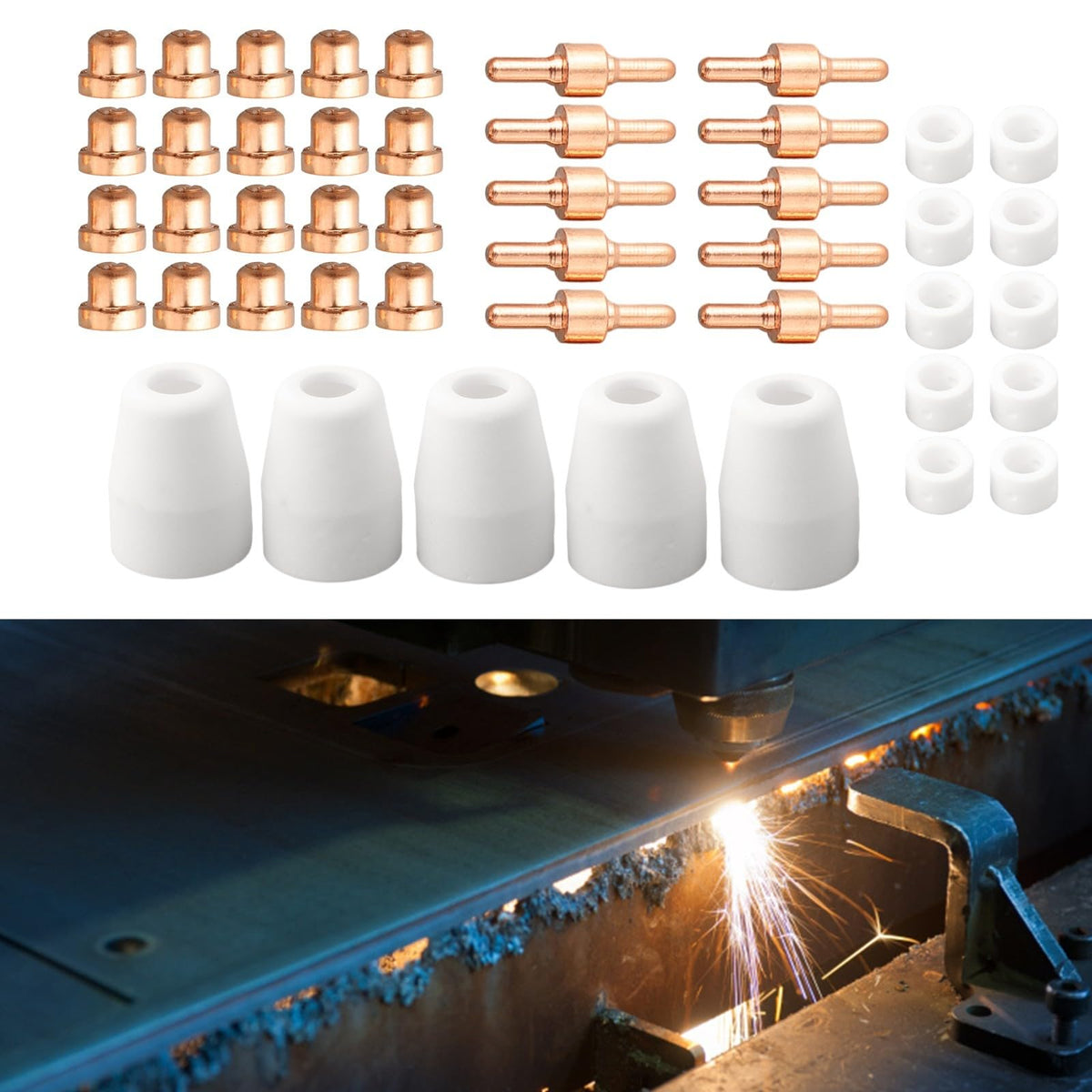 Extended Tips Electrodes Set for CUT-40 CUT-50 Machines