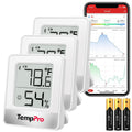 TempPro TempAir 260FT Bluetooth Indoor Thermometer Hygrometer, 3 Pack