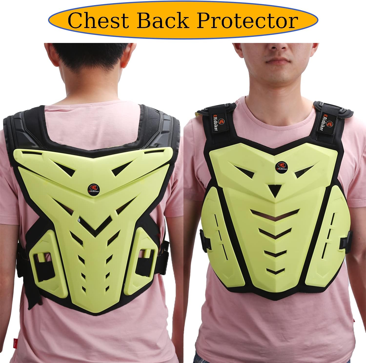 Motorcycle Body Armor Vest Dirt Bike Gear, Chest Protector Motocross Gear Motorcycle Chest Back Protector for Men