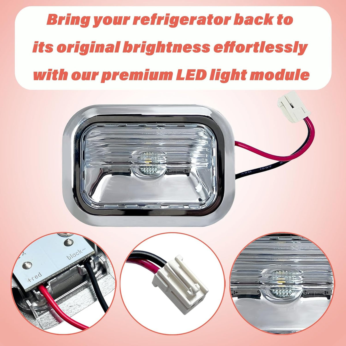 2Packs W11462342 W10843339 W10908166 W10607479 LED Module assembly For Whirlpool Kitchenaid Kenmore Refrigerator Replacement