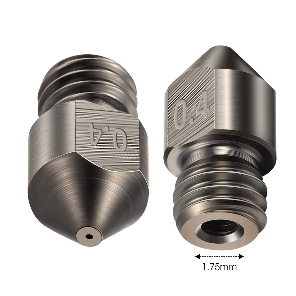 10 Pieces Hardened Steel Nozzle 0.4 Mm/ 1.75 mm 3D Printer Mk8 Nozzles High Temperature Wear Resistant Compatible