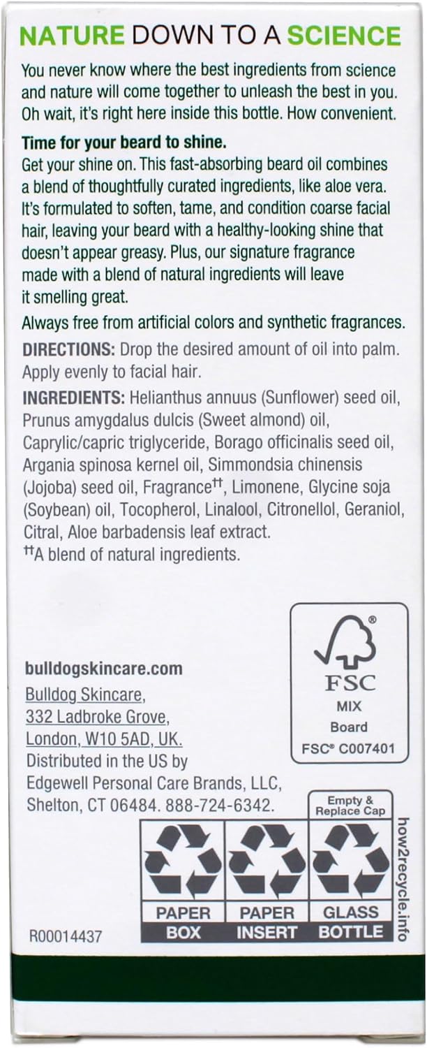 BULLDOG SKINCARE - Grooming Original Beard Oil Tames and Conditions Beard 30 ml