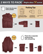 Men's Packable Puffer Jacket Lightweight Winter Puffy Coat