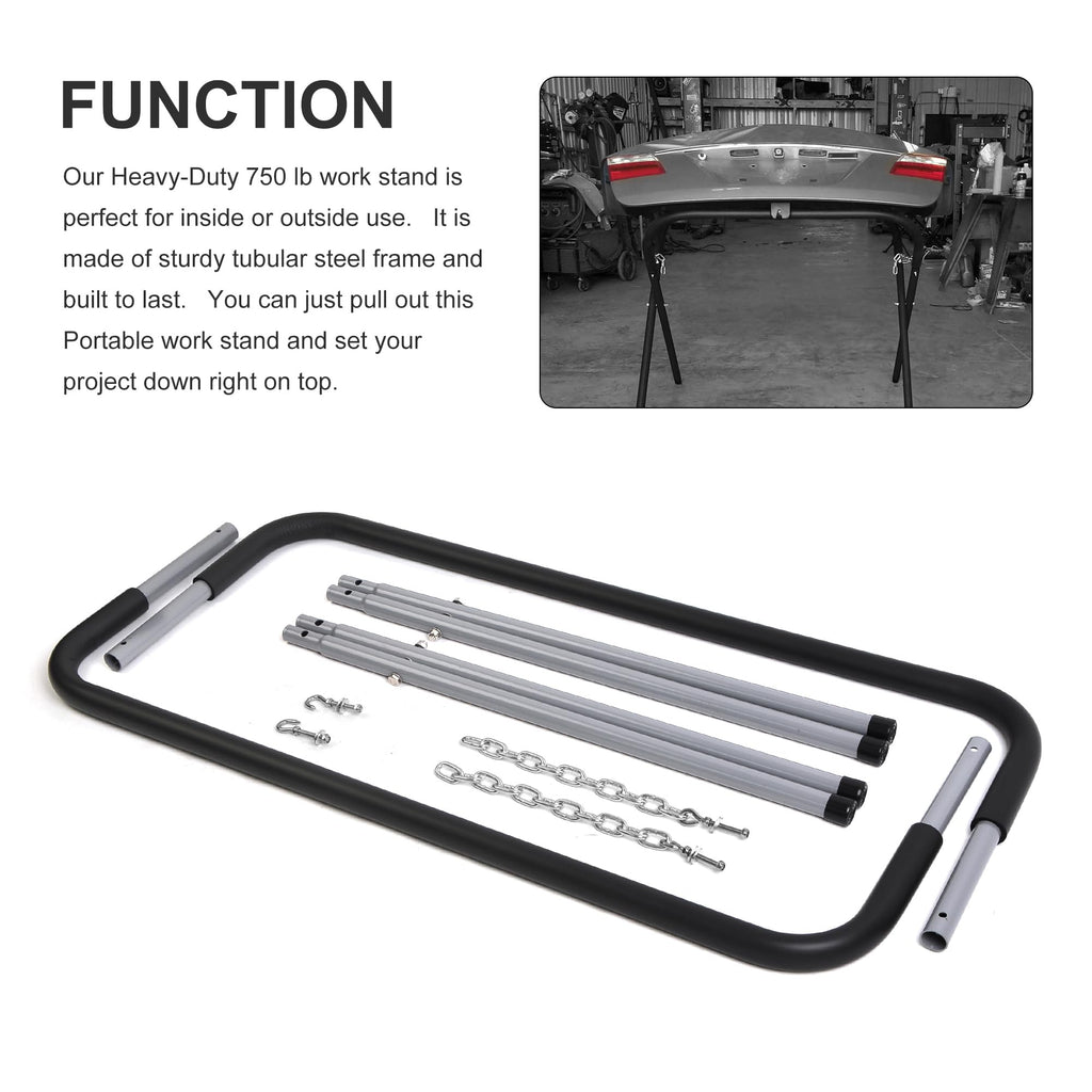 1000-Pound Capacity Portable Work Stand, Work Horse Foldable Work Table for Body Panels