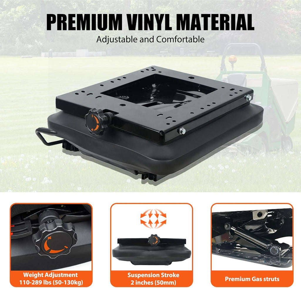 Suspension Kit with Slider Track for Zero Turn Lawn Mower Tractor Forklift, Compatible with Most Aftermarket Seats