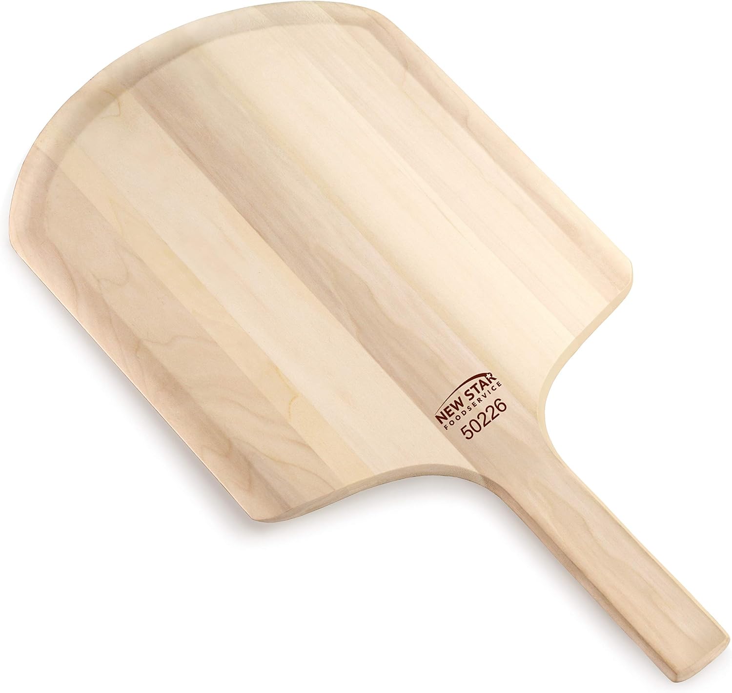 50226 Restaurant-Grade Wooden Pizza Peel, 14" L x 12" W Plate, with 8" L Wooden Handle, 22" Overall Length