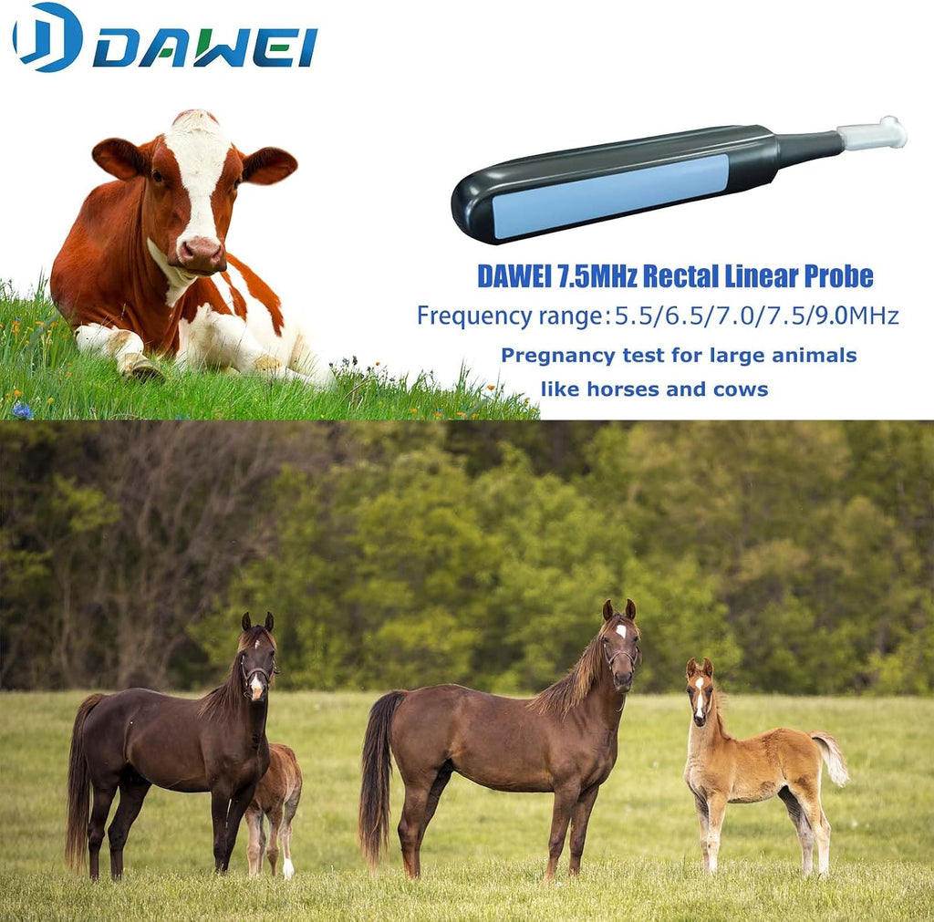 S1 Vet Ultrasound Machine for Pregnancy Veterinary Ultrasound Scanner with 7.5Mhz Rectal Probe for Animals