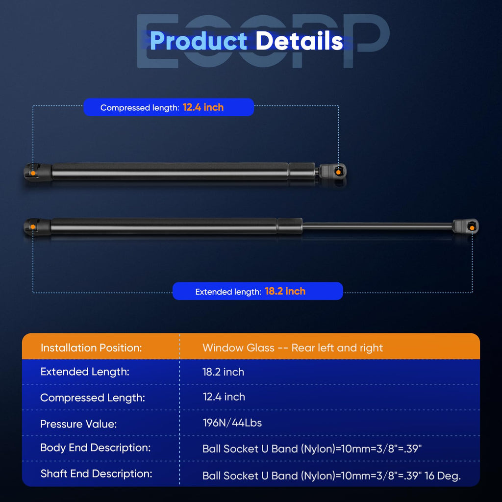 ECCPP Lift Support Struts Gas Springs Fit for Ford for Escape 2001-2007