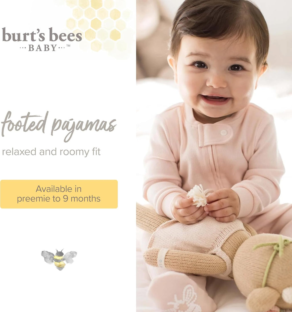 Girls' Organic Cotton, Sleep and Play Footed Pajamas